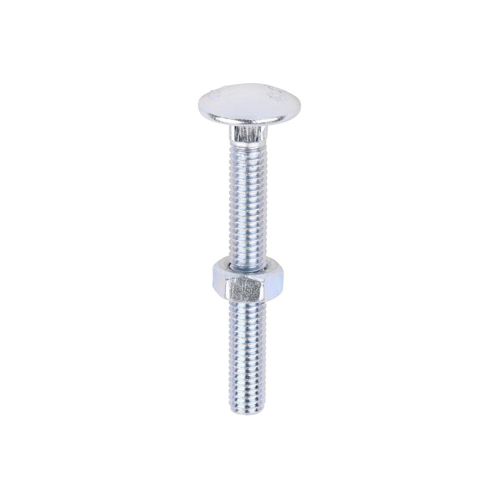 TIMCO Carriage Bolts DIN603 & Hex Full Nuts DIN934 Silver - M6 x 50 - Image