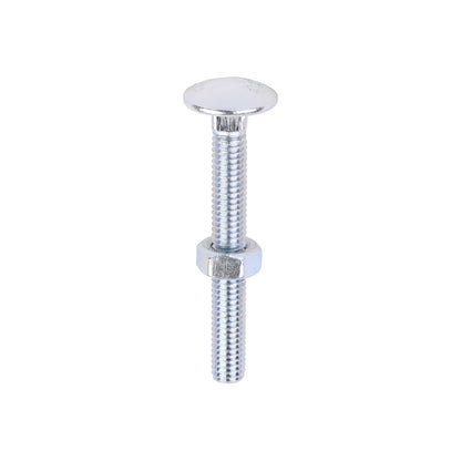 TIMCO Carriage Bolts DIN603 & Hex Full Nuts DIN934 Silver - M6 x 50 - Image