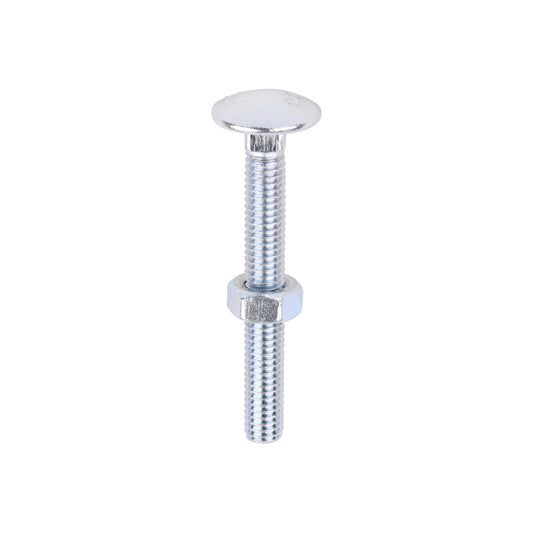 TIMCO Carriage Bolts DIN603 & Hex Full Nuts DIN934 Silver - M6 x 50 - Image
