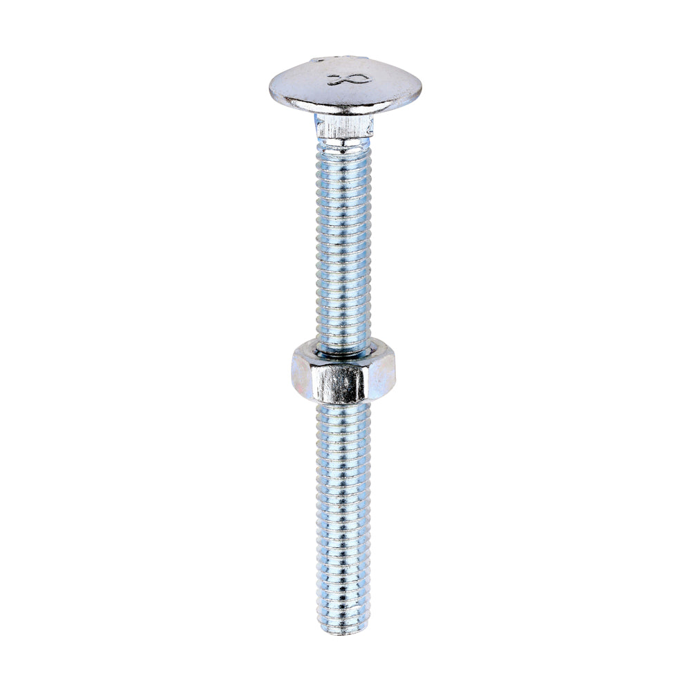 TIMCO Carriage Bolts DIN603 & Hex Full Nuts DIN934 Silver - M6 x 60 - Image