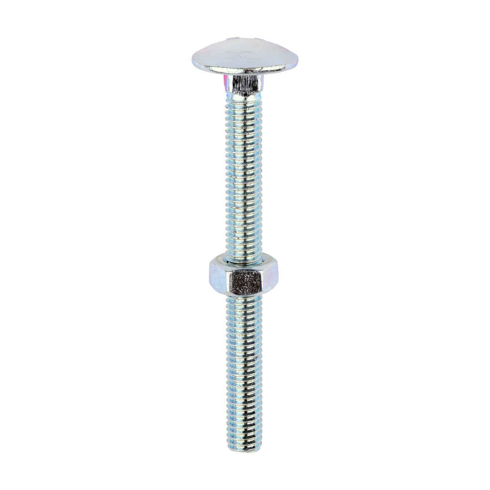 TIMCO Carriage Bolts DIN603 & Hex Full Nuts DIN934 Silver - M6 x 65 - Image