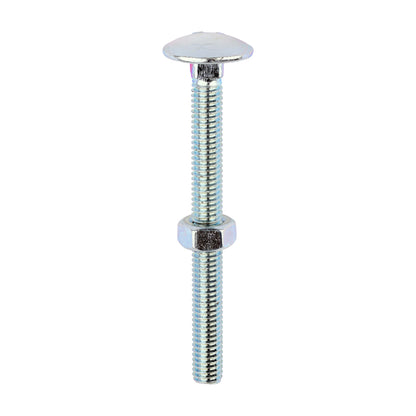 TIMCO Carriage Bolts DIN603 & Hex Full Nuts DIN934 Silver - M6 x 65 - Image