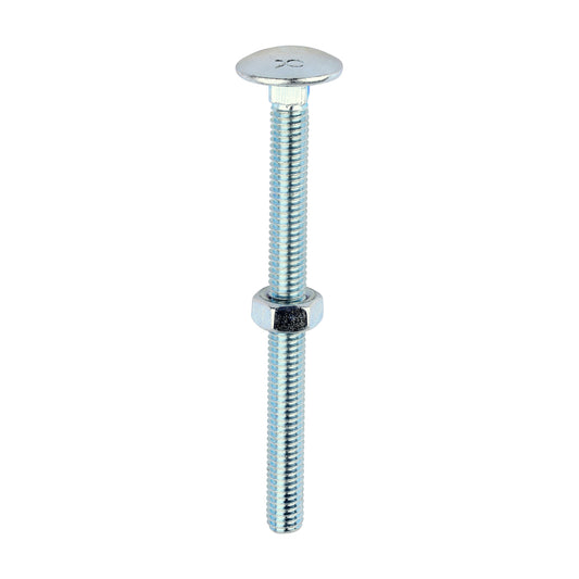 TIMCO Carriage Bolts DIN603 & Hex Full Nuts DIN934 Silver - M6 x 75 - Image