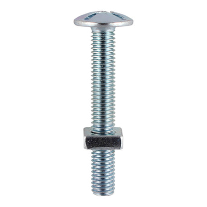 TIMCO Roofing Bolts & Square Nuts Silver - M6 x 80 - Image