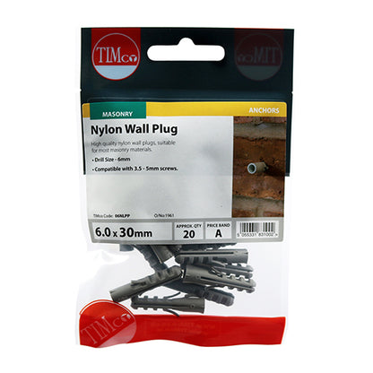 TIMCO Nylon Plugs - 6.0 x 30 - Image