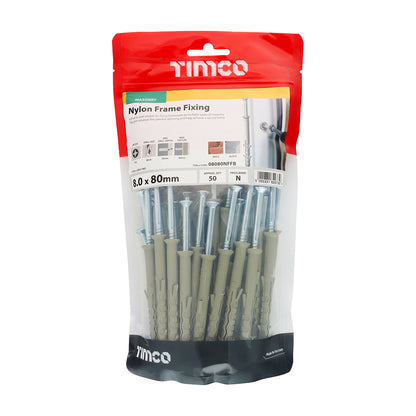 TIMCO Nylon Frame Fixings - 8.0 x 80 - Image