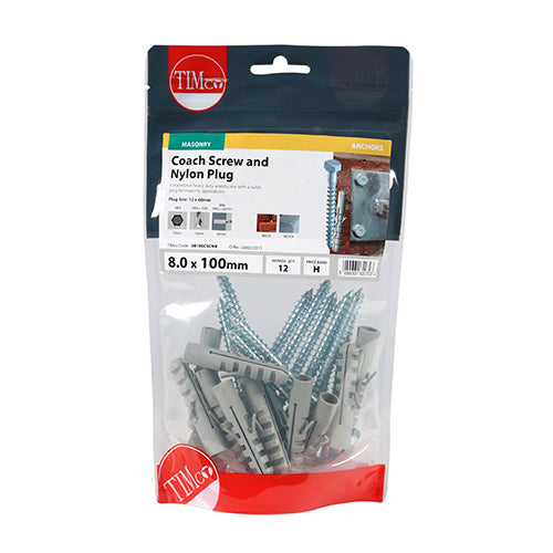 TIMCO Coach Screws Hex Head Silver  - 8.0 x 100 - Image