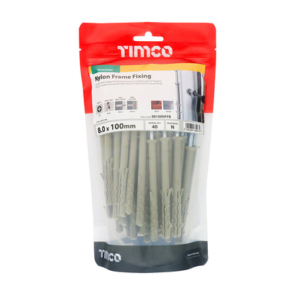 TIMCO Nylon Frame Fixings - 8.0 x 100 - Image