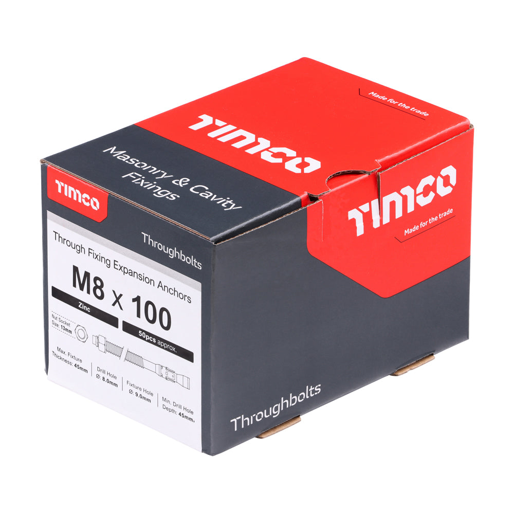 TIMCO Throughbolts Silver - M8 x 100 - Image