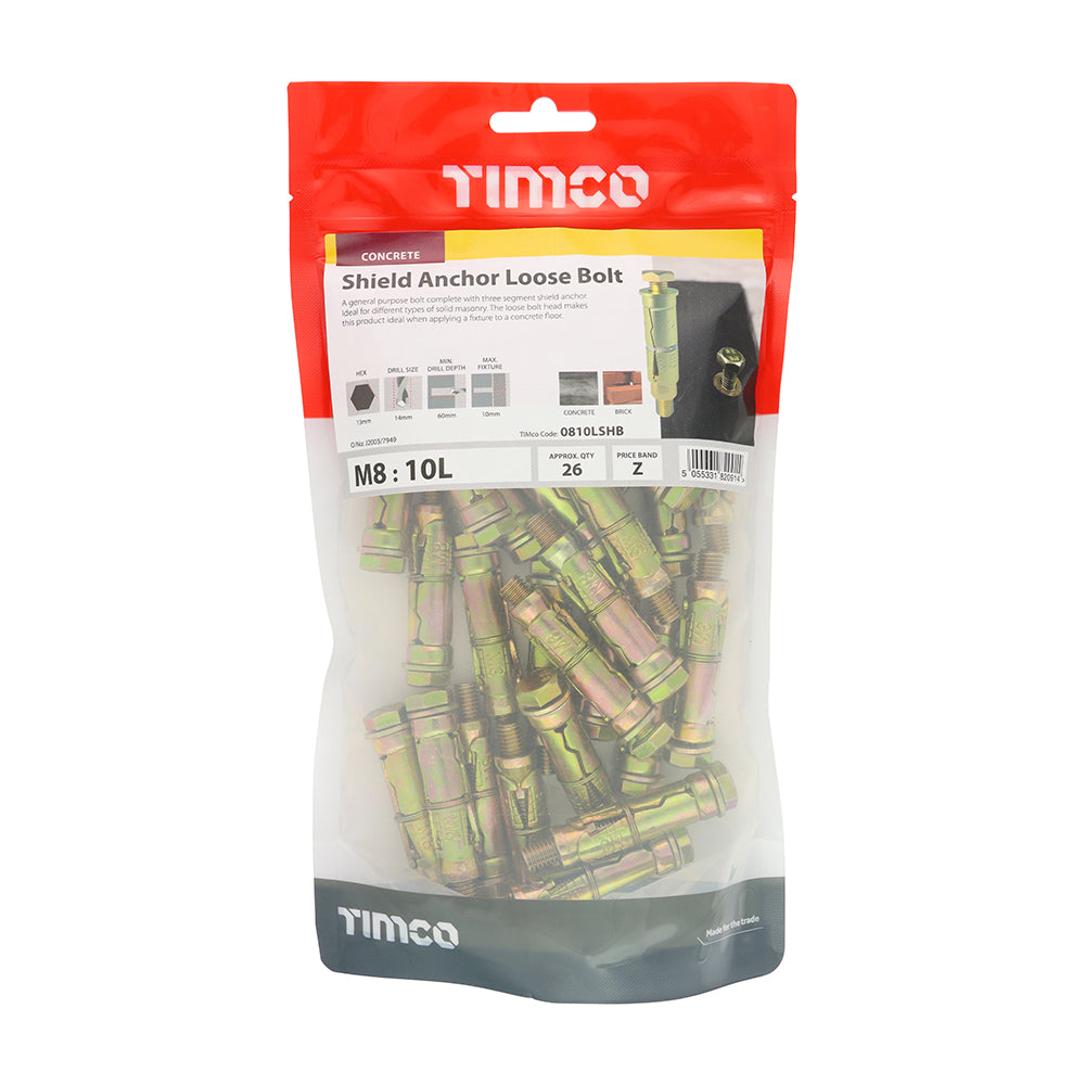 TIMCO Shield Anchors Loose Bolt Gold - M8:10L (M8 x 60) - Image