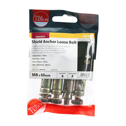TIMCO Shield Anchors Loose Bolt Gold - M8:10L (M8 x 60) - Image