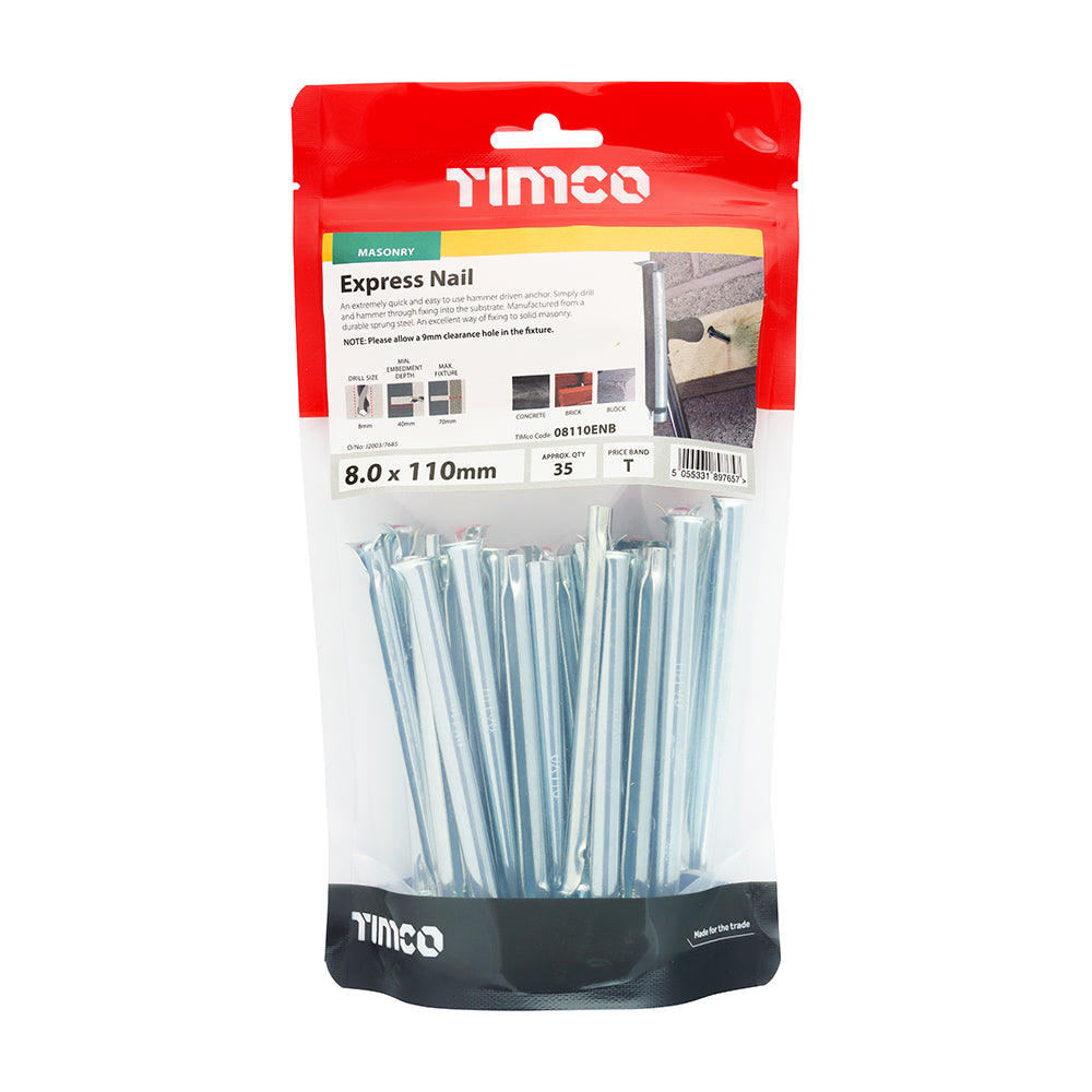 TIMCO Express Nails Silver - 8.0 x 110 - Image