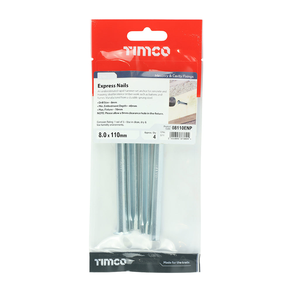 TIMCO Express Nails Silver - 8.0 x 110 - Image