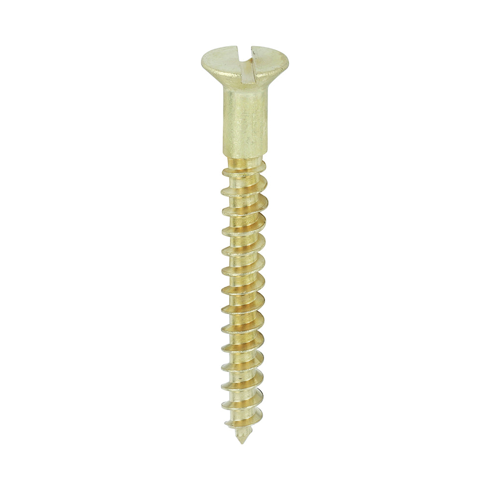 TIMCO Solid Brass Countersunk Woodscrews - 8 x 1 1/2 - Image