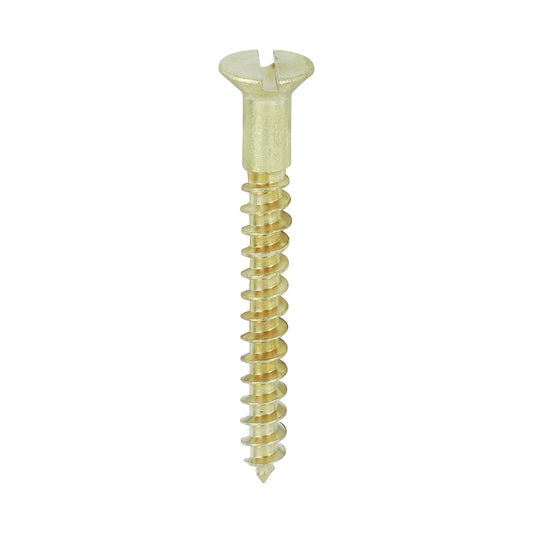 TIMCO Solid Brass Countersunk Woodscrews - 8 x 1 1/2 - Image