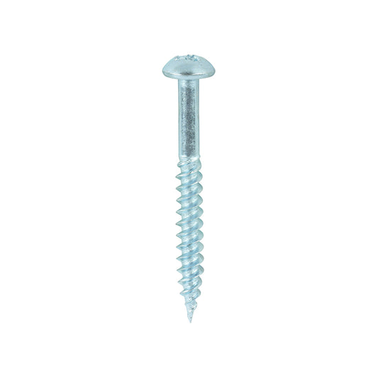 TIMCO Twin-Threaded Round Head Silver Woodscrews - 8 x 11/2 - Image