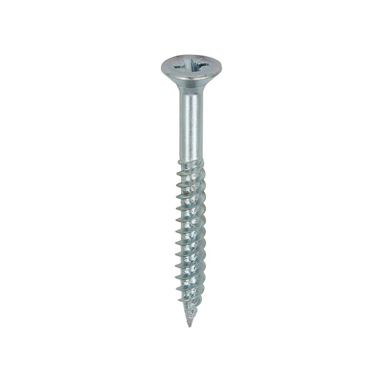 TIMCO Twin-Threaded Countersunk Silver Woodscrews - 8 x 1 1/2 - Image
