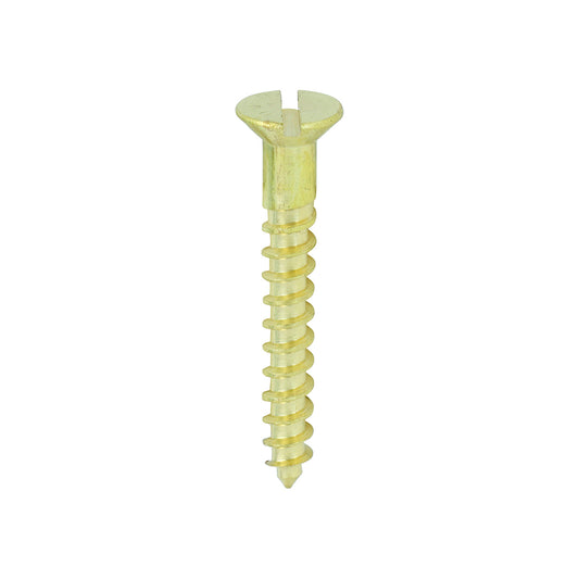 TIMCO Solid Brass Countersunk Woodscrews - 8 x 1 1/4 - Image