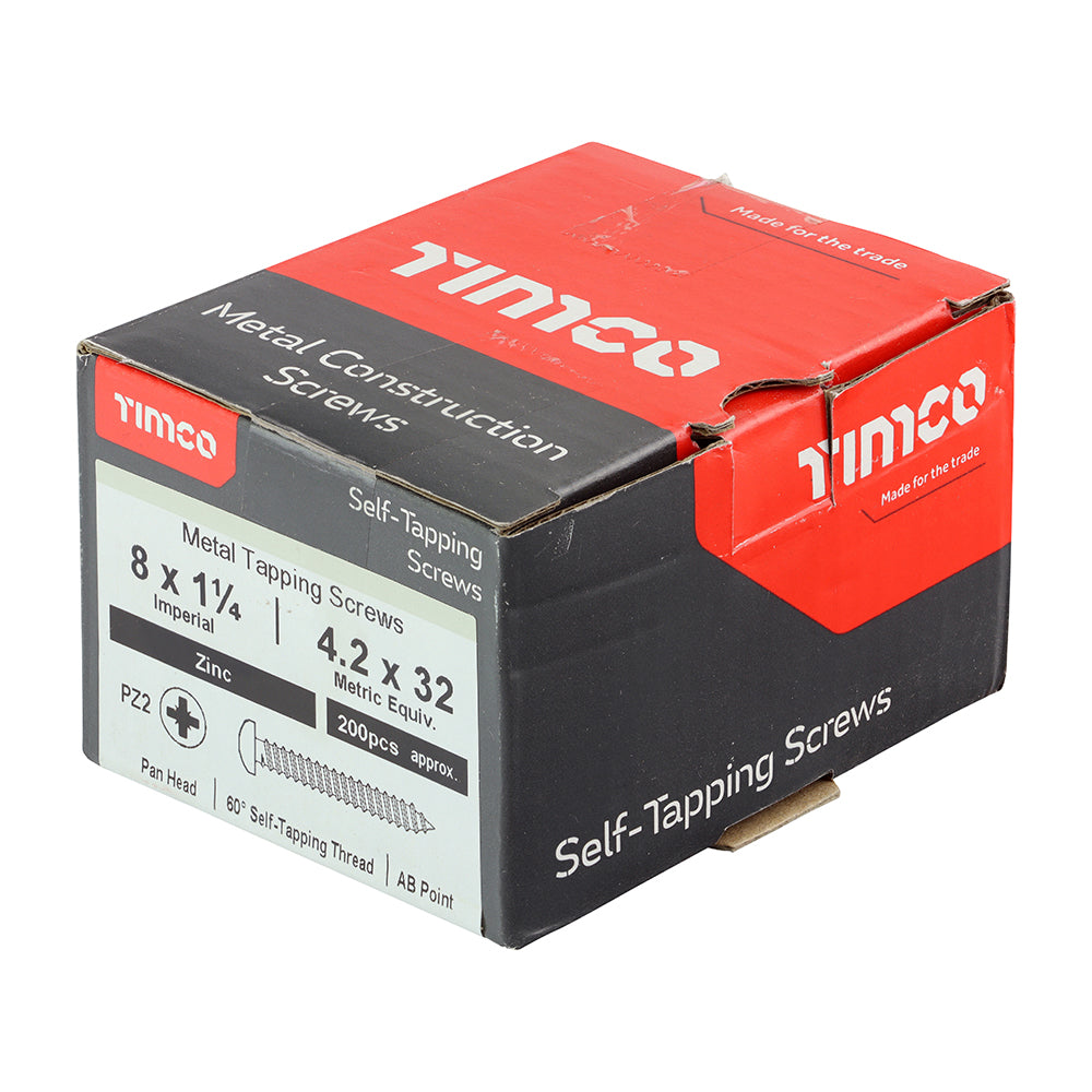 TIMCO Self-Tapping Pan Head Silver Screws - 8 x 1 1/4 - Image