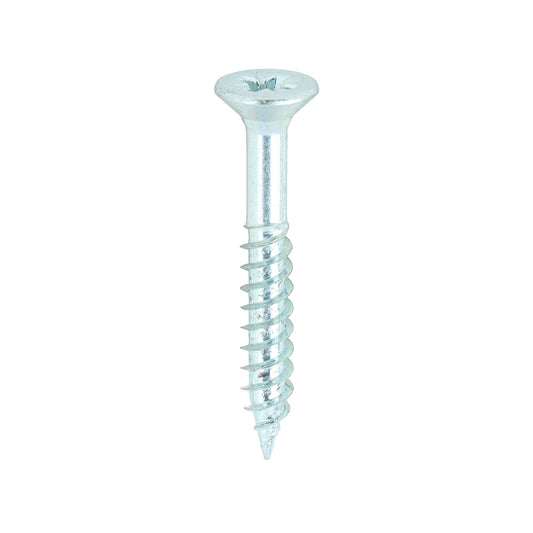 TIMCO Twin-Threaded Countersunk Silver Woodscrews - 8 x 1 1/4 - Image