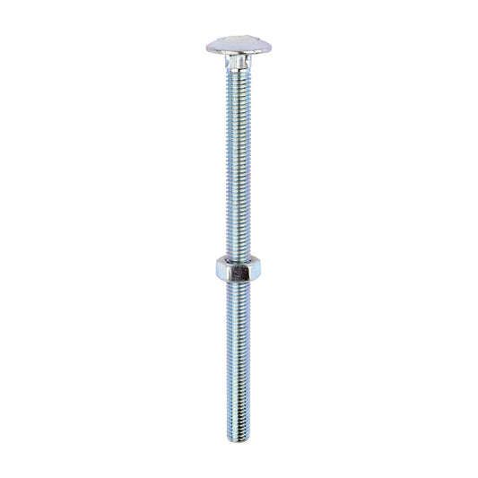 TIMCO Carriage Bolts DIN603 & Hex Full Nuts DIN934 Silver - M8 x 130 - Image