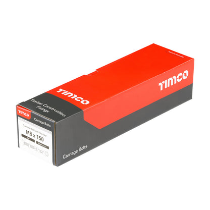 TIMCO Carriage Bolts DIN603 & Hex Full Nuts DIN934 Silver - M8 x 150 - Image