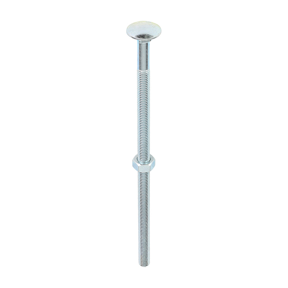 TIMCO Carriage Bolts DIN603 & Hex Full Nuts DIN934 Silver - M8 x 180 - Image