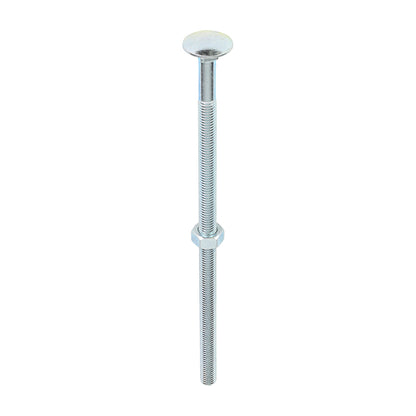 TIMCO Carriage Bolts DIN603 & Hex Full Nuts DIN934 Silver - M8 x 180 - Image