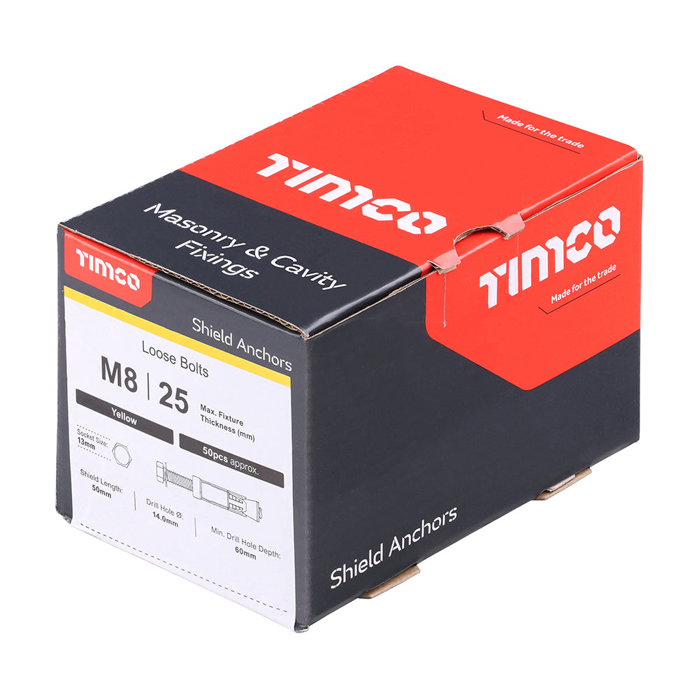 TIMCO Shield Anchors Loose Bolt Gold - M8:25L - Image