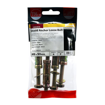 TIMCO Shield Anchors Loose Bolt Gold - M8:40L (M8 x 90) - Image