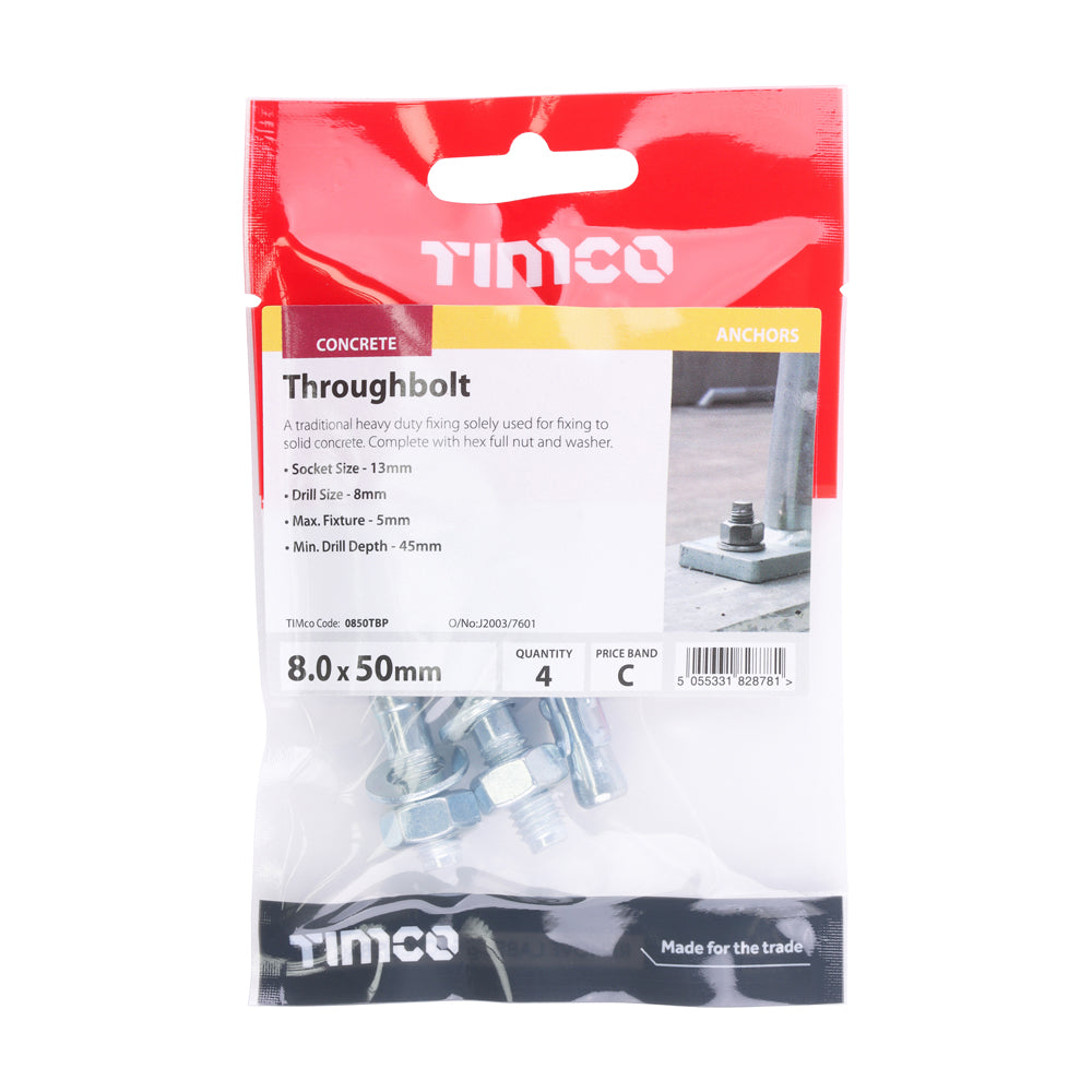 TIMCO Throughbolts Silver - M8 x 50 - Image