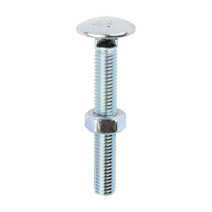 TIMCO Carriage Bolts DIN603 & Hex Full Nuts DIN934 Silver - M8 x 60 - Image