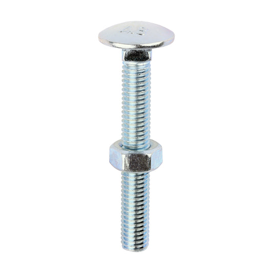 TIMCO Carriage Bolts DIN603 & Hex Full Nuts DIN934 Silver - M8 x 60 - Image
