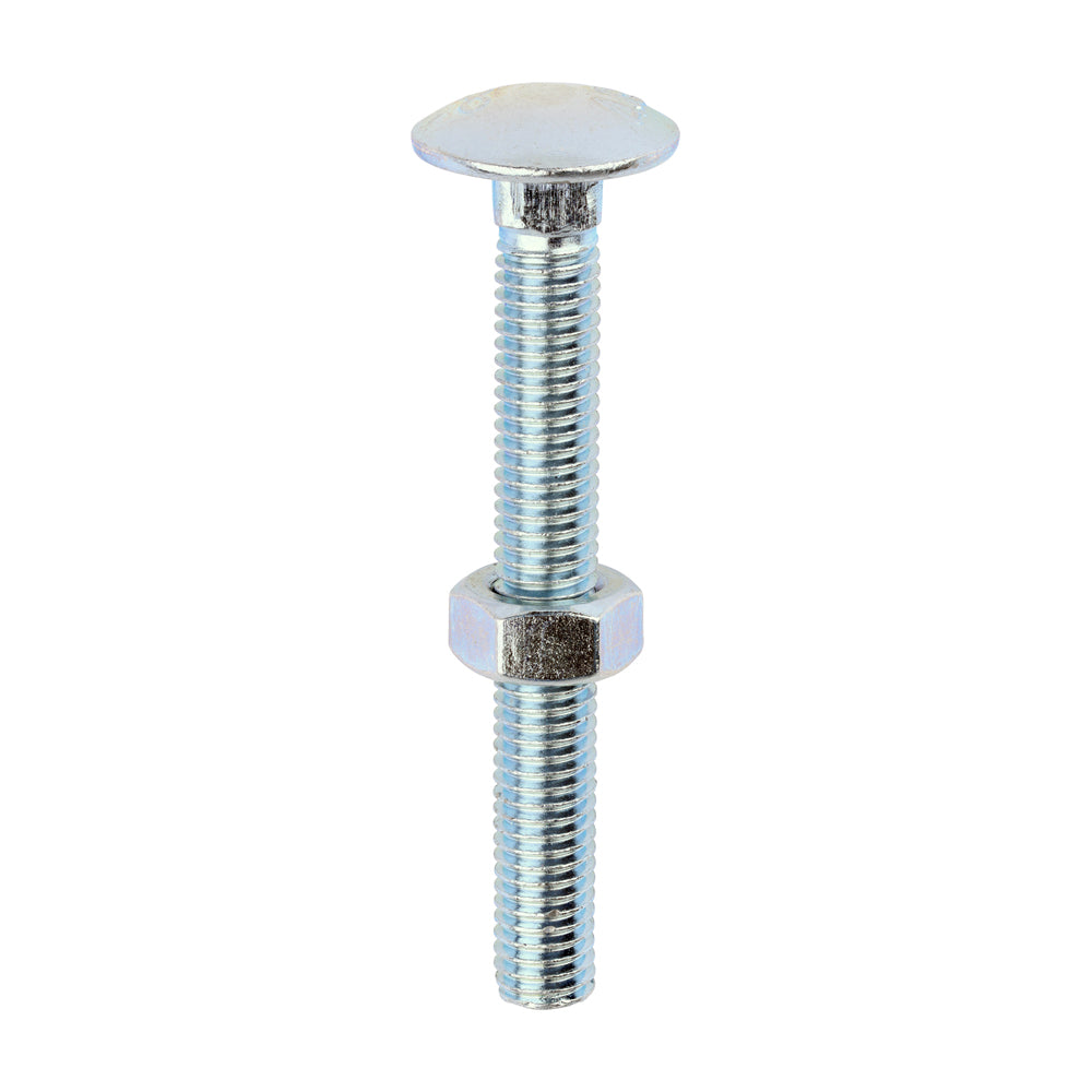 TIMCO Carriage Bolts DIN603 & Hex Full Nuts DIN934 Silver - M8 x 65 - Image