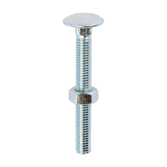 TIMCO Carriage Bolts DIN603 & Hex Full Nuts DIN934 Silver - M8 x 65 - Image