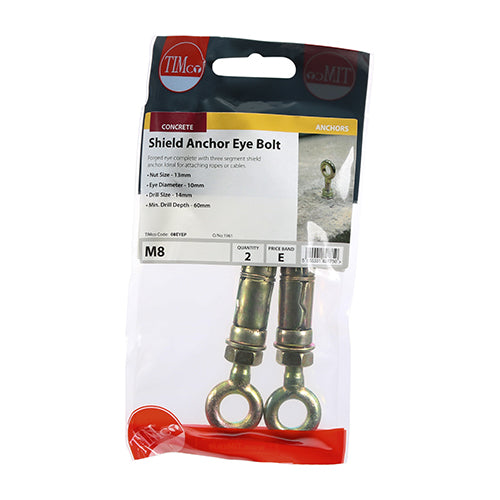 TIMCO Forged Eyes With Sheil Anchors Gold - M8 - Image