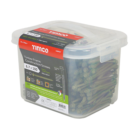 TIMCO Timber Screws Hex Flange Head Exterior Green - 6.7 x 100 - Image