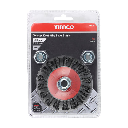 TIMCO Angle Grinder Bevel Brush Twisted Knot Steel Wire - 100mm - Image