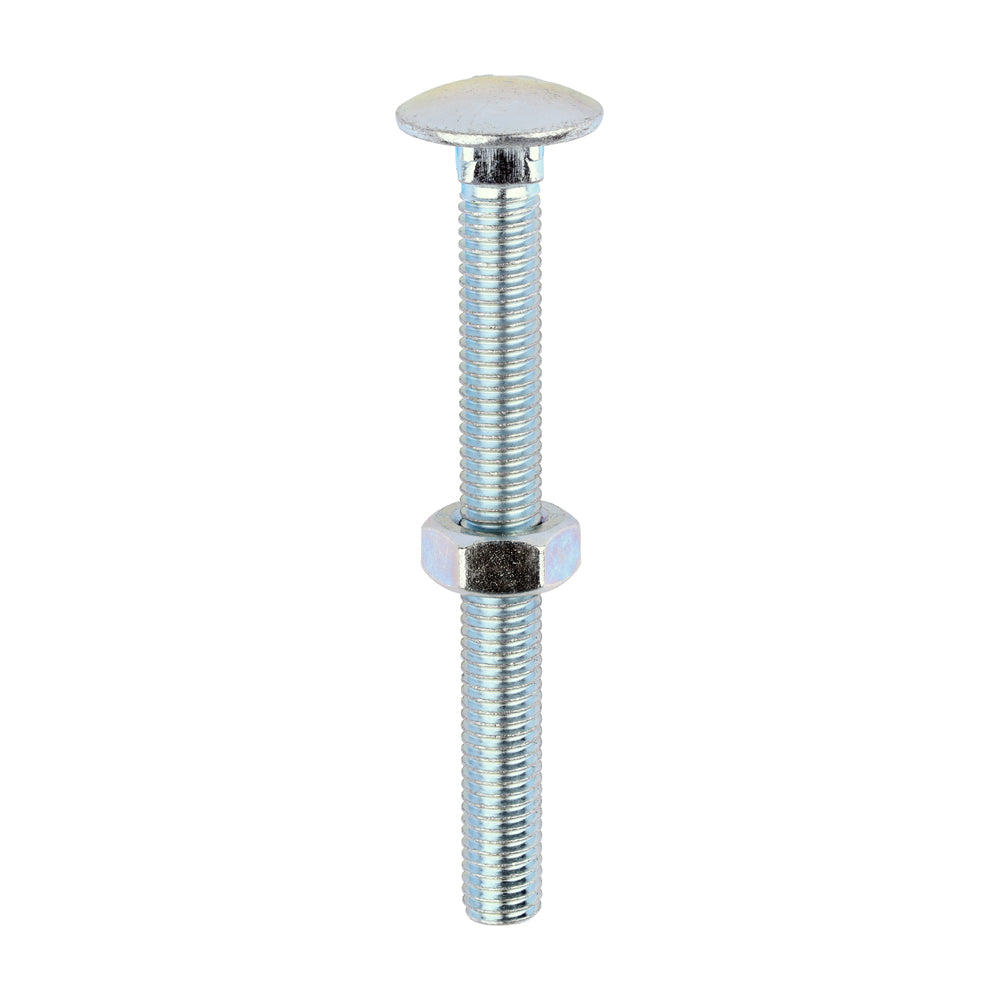 TIMCO Carriage Bolts DIN603 & Hex Full Nuts DIN934 Silver - M10 x 100 - Image