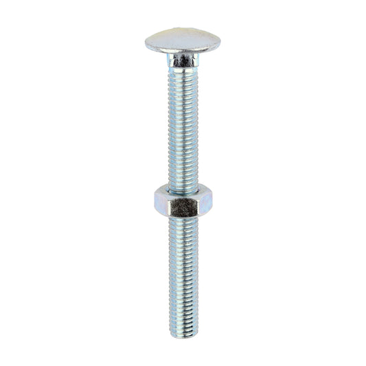 TIMCO Carriage Bolts DIN603 & Hex Full Nuts DIN934 Silver - M10 x 100 - Image