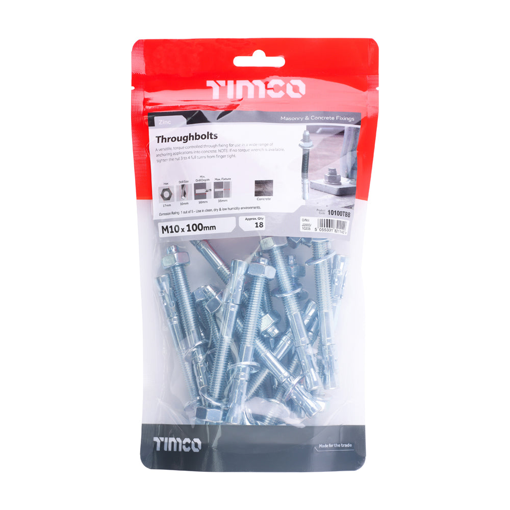 TIMCO Throughbolts Silver - M10 x 100 - Image