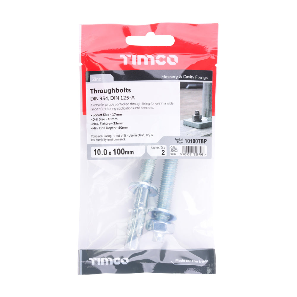 TIMCO Throughbolts Silver - M10 x 100 - Image