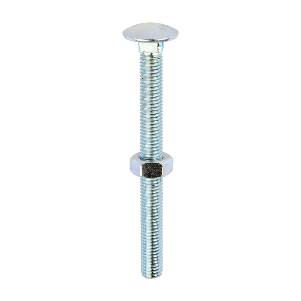 TIMCO Carriage Bolts DIN603 & Hex Full Nuts DIN934 Silver - M10 x 110 - Image
