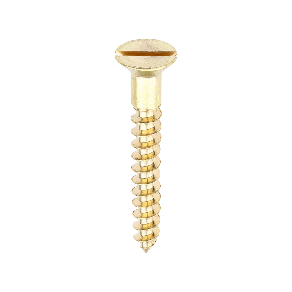 TIMCO Solid Brass Countersunk Woodscrews - 10 x 1 1/2 - Image