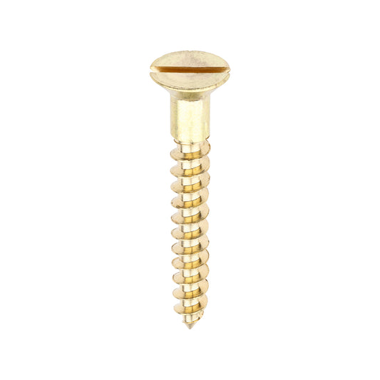 TIMCO Solid Brass Countersunk Woodscrews - 10 x 1 1/2 - Image
