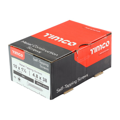 TIMCO Self-Tapping Pan Head Silver Screws - 10 x 1 1/2 - Image