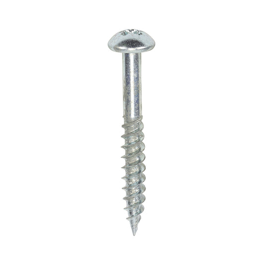 TIMCO Twin-Threaded Round Head Silver Woodscrews - 10 x 11/2 - Image