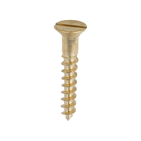 TIMCO Solid Brass Countersunk Woodscrews - 10 x 1 1/4 - Image