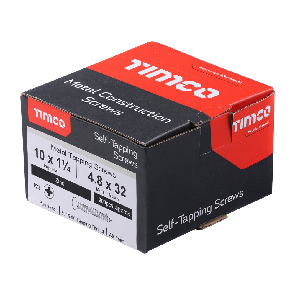 TIMCO Self-Tapping Pan Head Silver Screws - 10 x 1 1/4 - Image