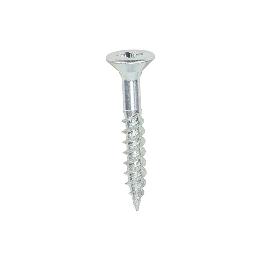TIMCO Twin-Threaded Countersunk Silver Woodscrews - 10 x 1 1/4 - Image